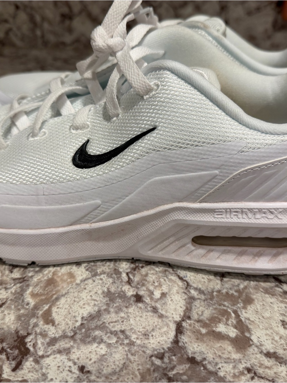Women’s Nike White Air Max Trainers with Black Swoosh Accent